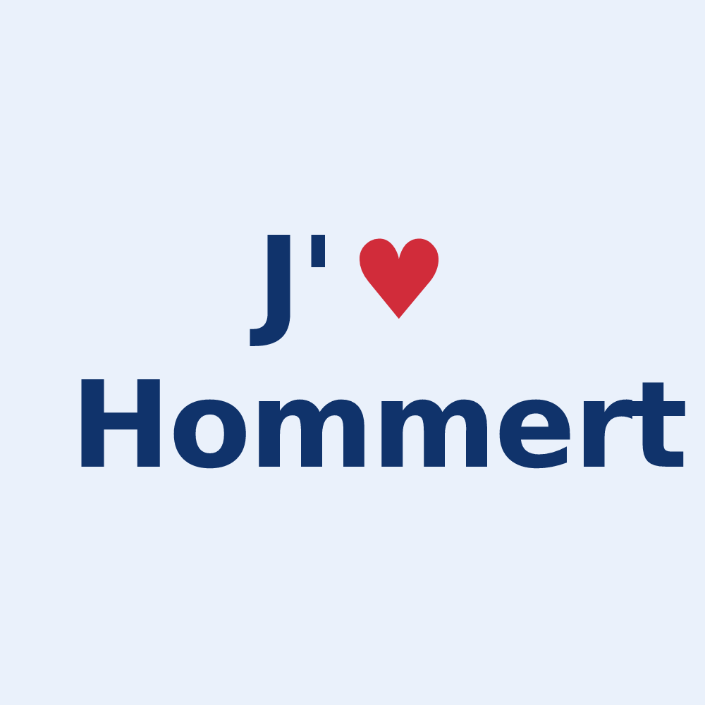 Sticker personnalisé Hommert — design J'aime Hommert
