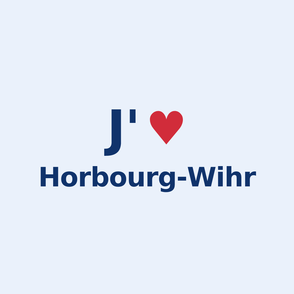 Sticker personnalisé Horbourg-Wihr — design J'aime Horbourg-Wihr