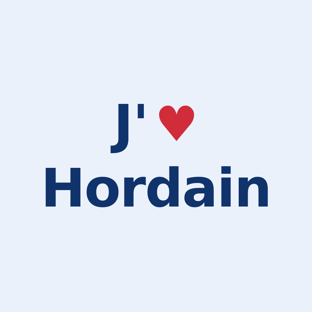 Sticker personnalisé Hordain — design J'aime Hordain