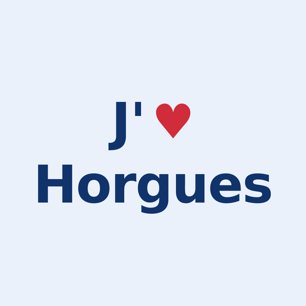 Sticker personnalisé Horgues — design J'aime Horgues