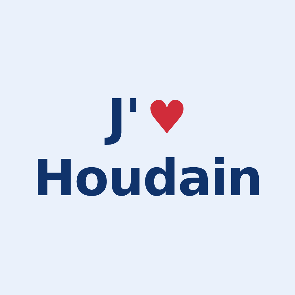 Sticker personnalisé Houdain — design J'aime Houdain