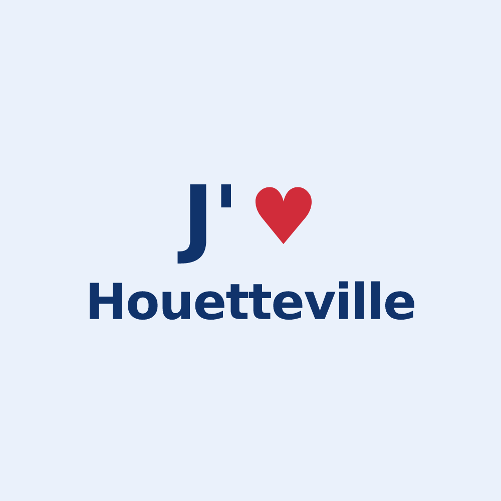 Sticker personnalisé Houetteville — design J'aime Houetteville