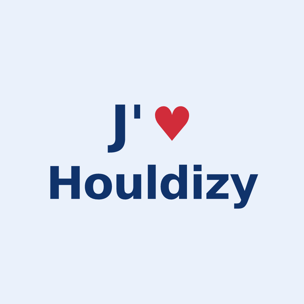 Sticker personnalisé Houldizy — design J'aime Houldizy