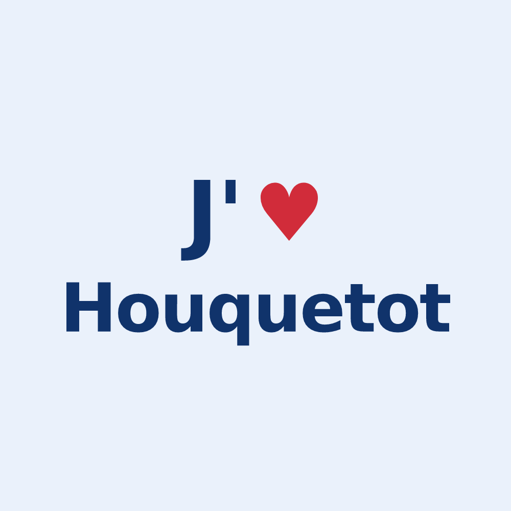 Sticker personnalisé Houquetot — design J'aime Houquetot