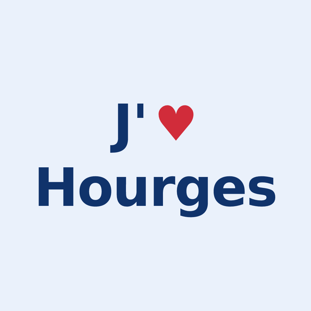Sticker personnalisé Hourges — design J'aime Hourges