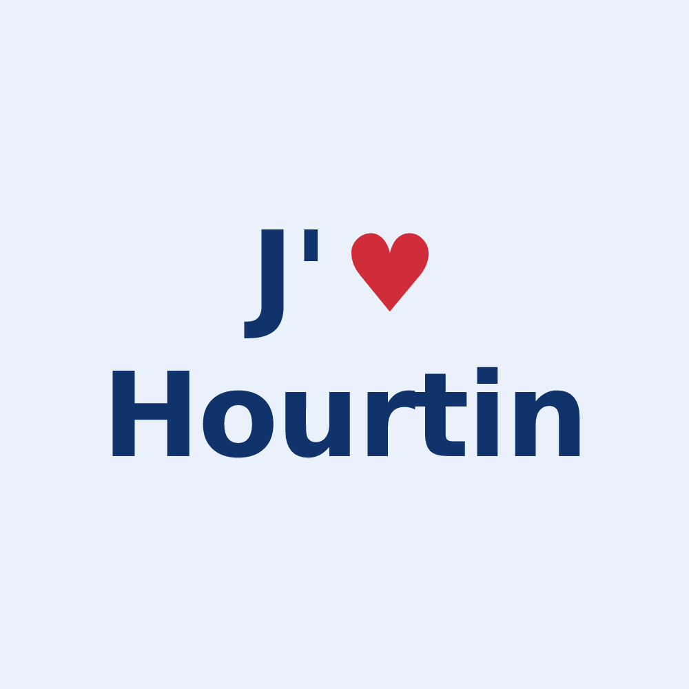 Sticker personnalisé Hourtin — design « J'aime Hourtin » imprimé sur le sticker