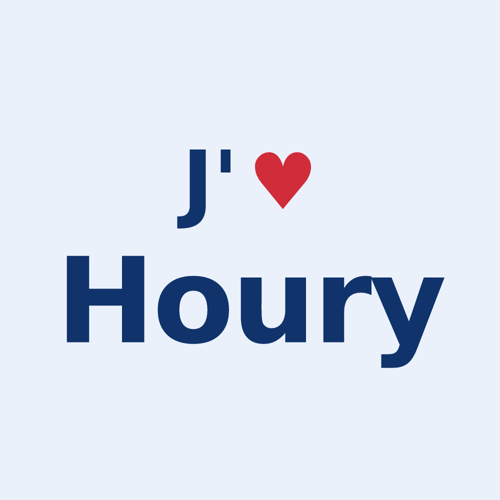 Sticker personnalisé Houry — design J'aime Houry