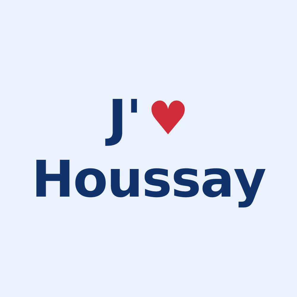 Sticker personnalisé Houssay — design J'aime Houssay