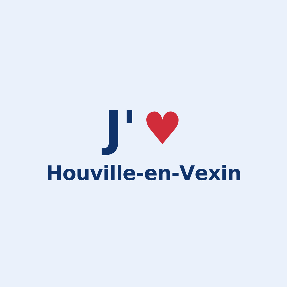 Sticker personnalisé Houville-en-Vexin — design J'aime Houville-en-Vexin