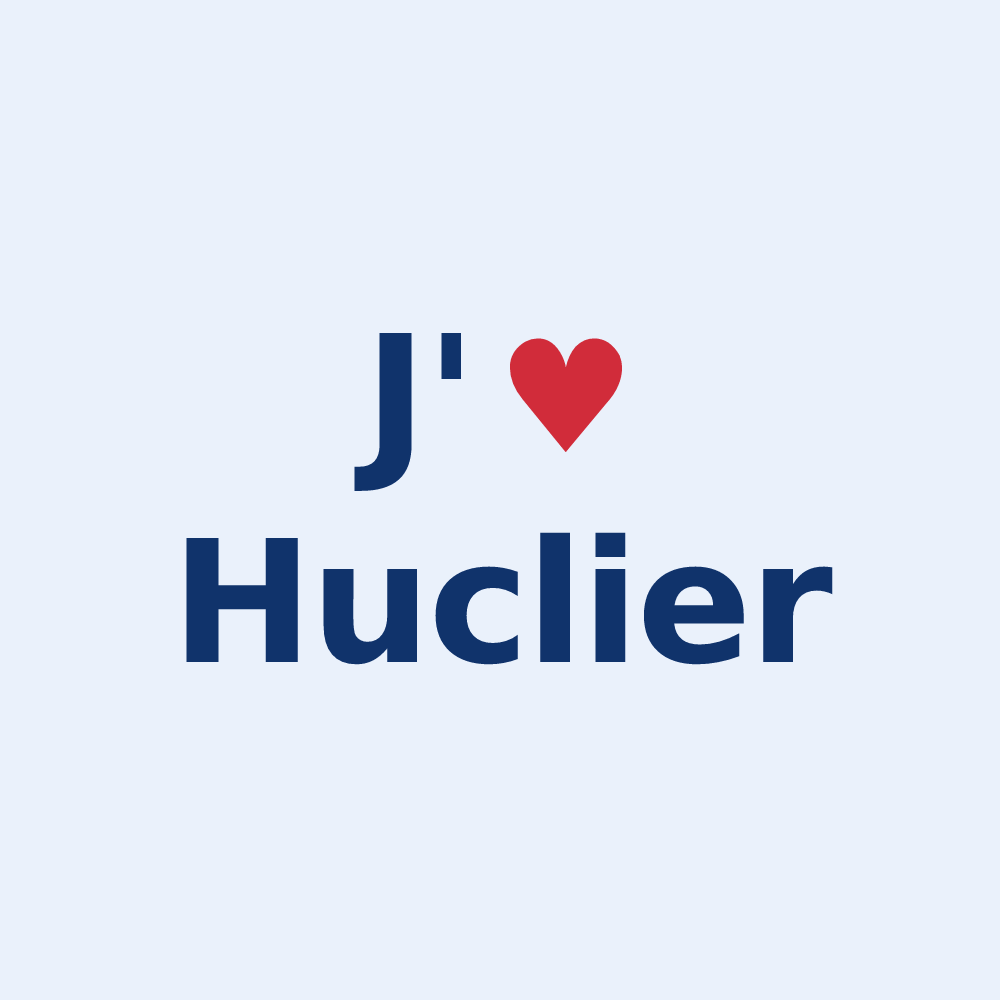 Sticker personnalisé Huclier — design J'aime Huclier
