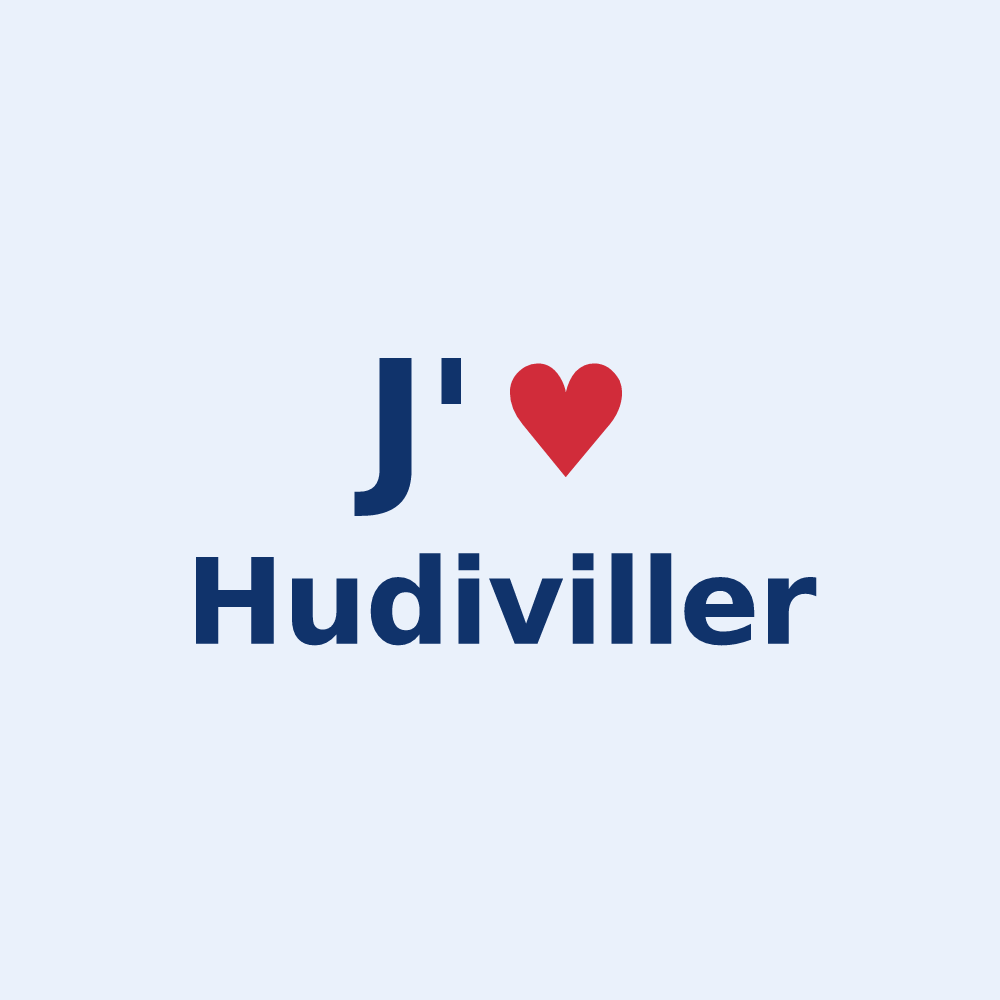Sticker personnalisé Hudiviller — design J'aime Hudiviller
