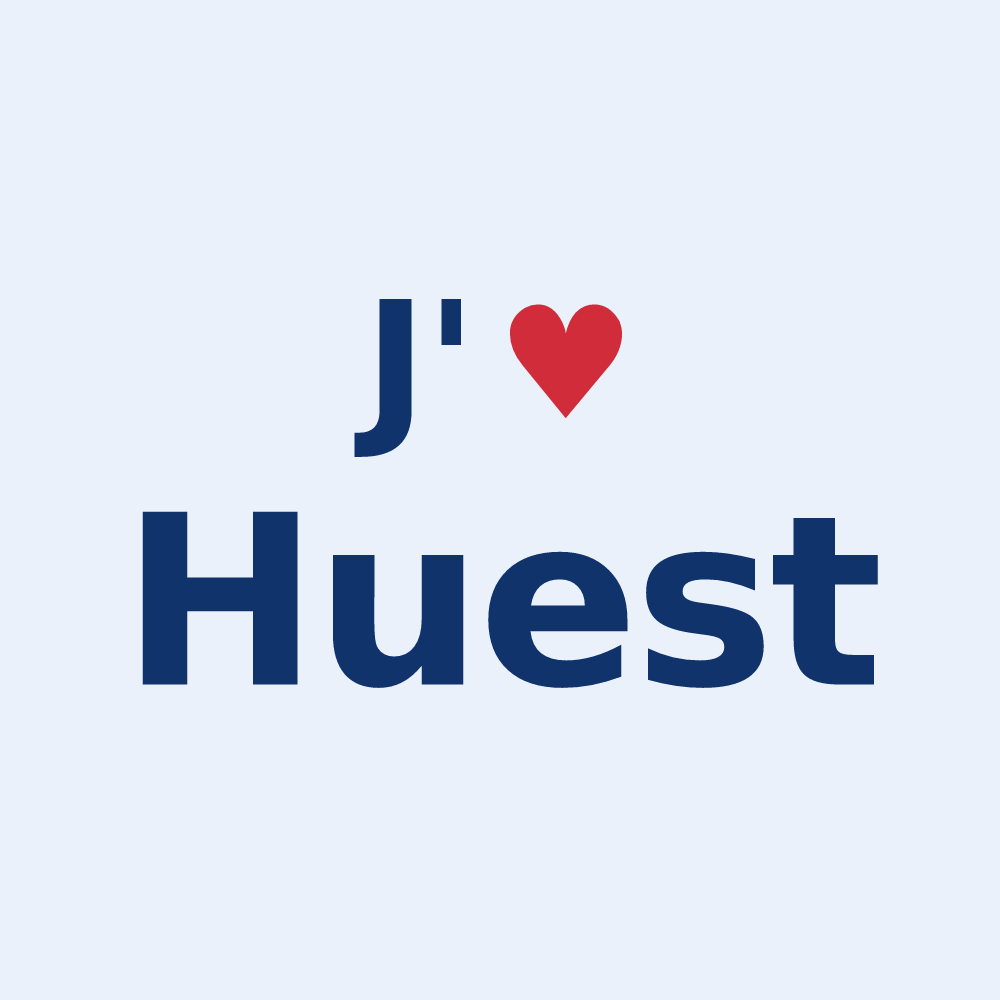Sticker personnalisé Huest — design J'aime Huest