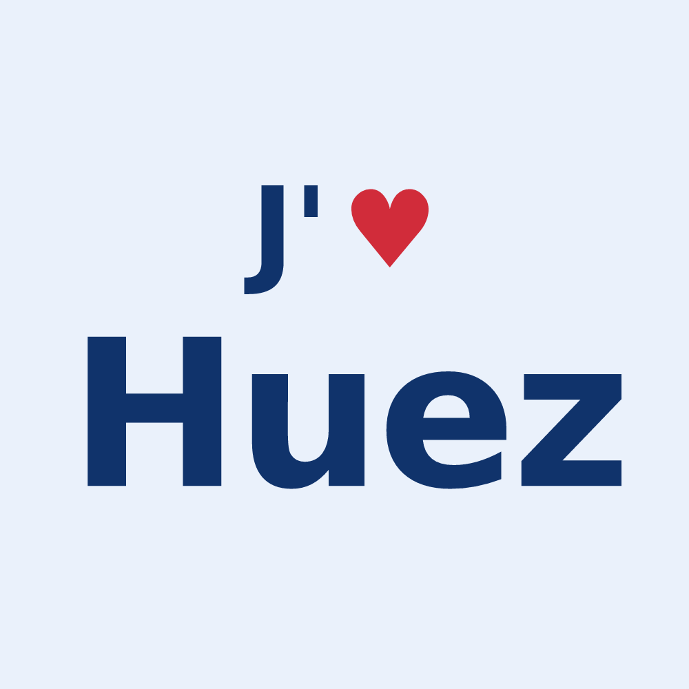 Sticker personnalisé Huez — design J'aime Huez