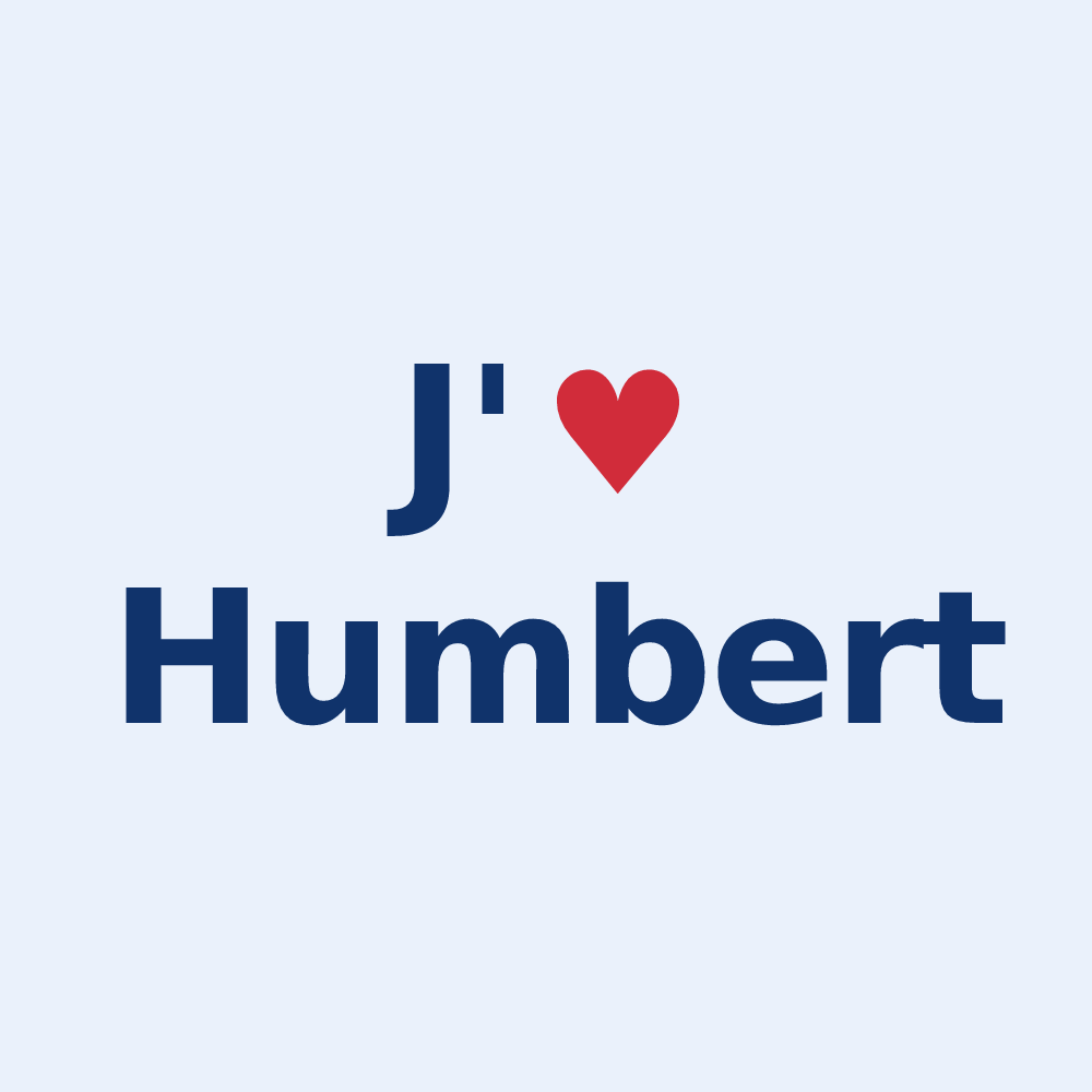Sticker personnalisé Humbert — design « J'aime Humbert » imprimé sur le sticker