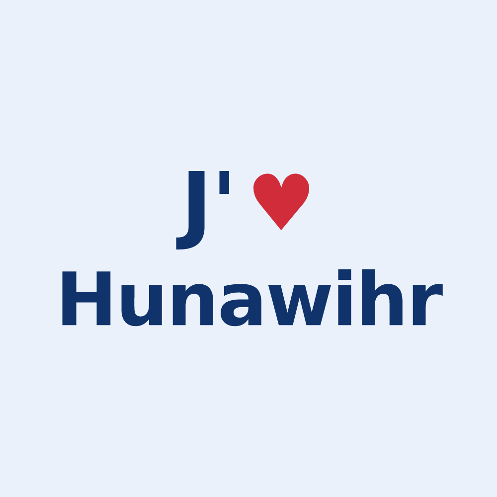 Sticker personnalisé Hunawihr — design J'aime Hunawihr