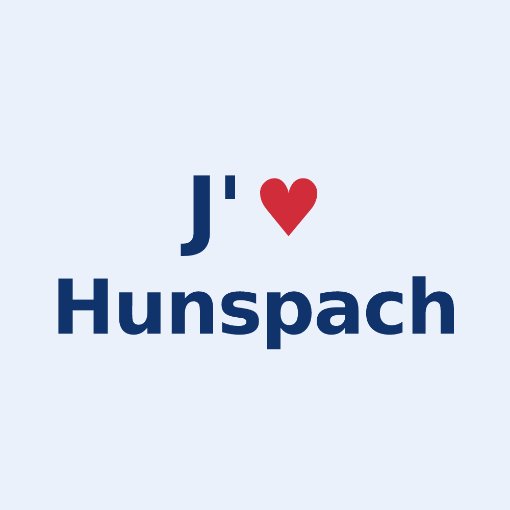 Sticker personnalisé Hunspach — design J'aime Hunspach