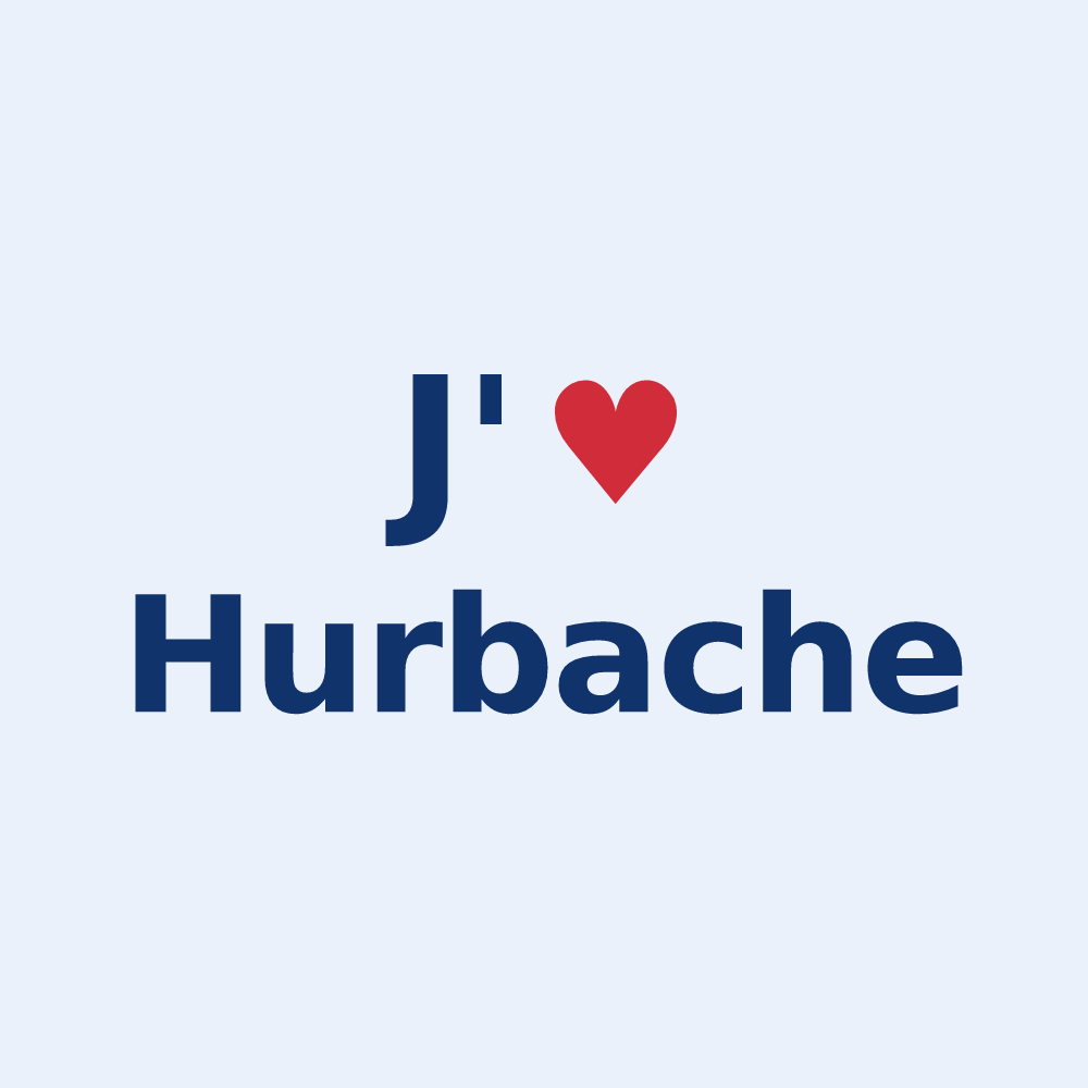 Sticker personnalisé Hurbache — design J'aime Hurbache