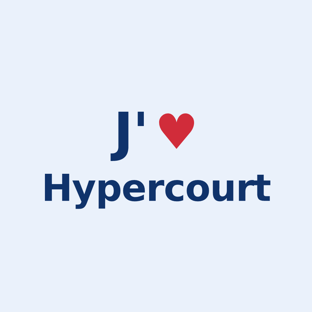Sticker personnalisé Hypercourt — design J'aime Hypercourt