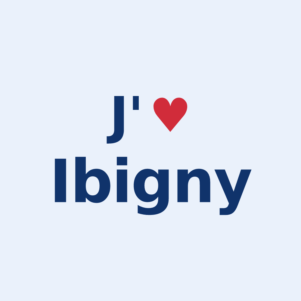 Sticker personnalisé Ibigny — design J'aime Ibigny