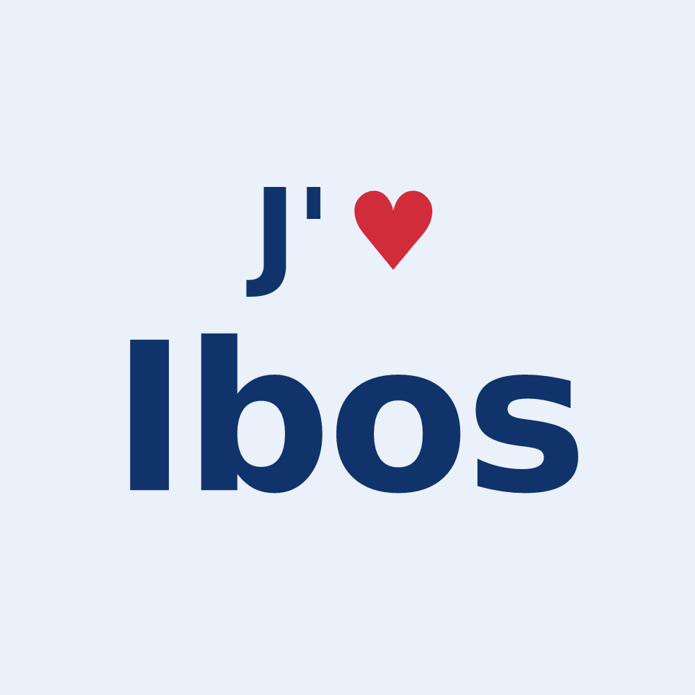 Sticker personnalisé Ibos — design J'aime Ibos