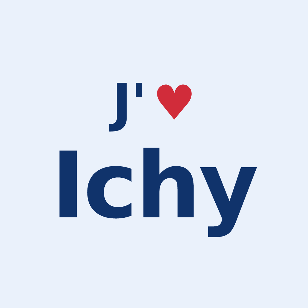 Sticker personnalisé Ichy — design J'aime Ichy