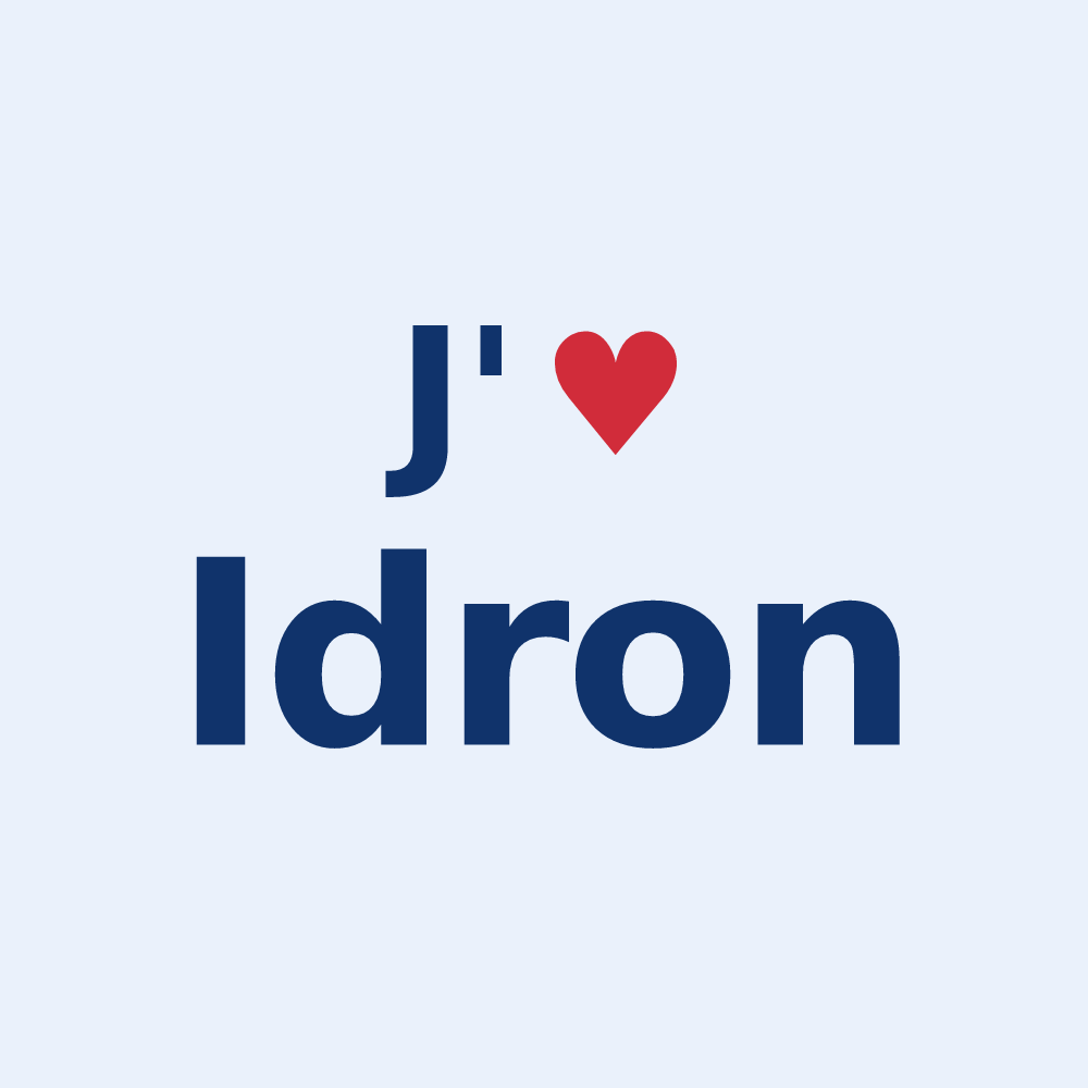 Sticker personnalisé Idron — design J'aime Idron