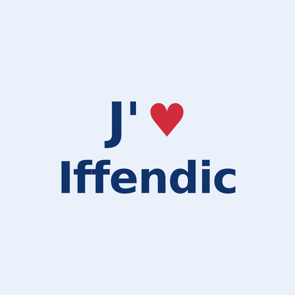 Sticker personnalisé Iffendic — design J'aime Iffendic