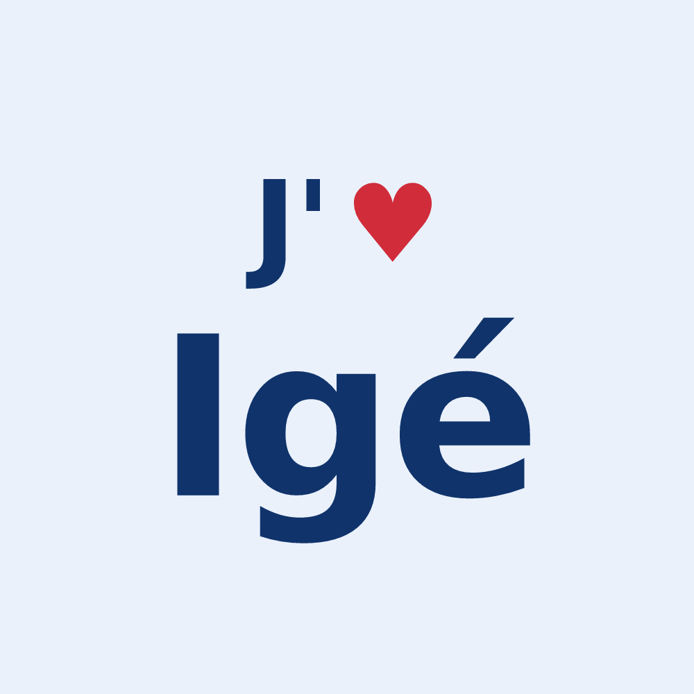 Sticker personnalisé Igé — design J'aime Igé