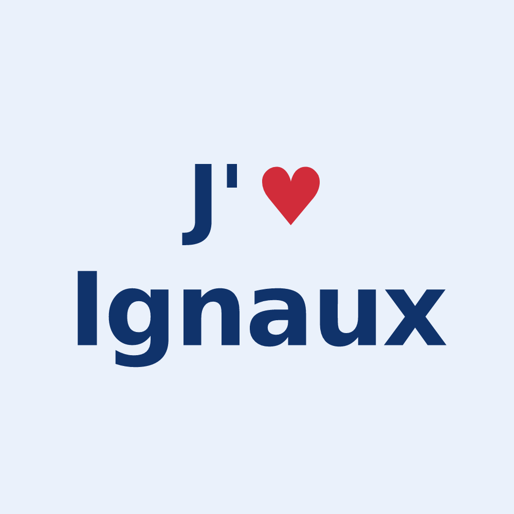 Sticker personnalisé Ignaux — design J'aime Ignaux