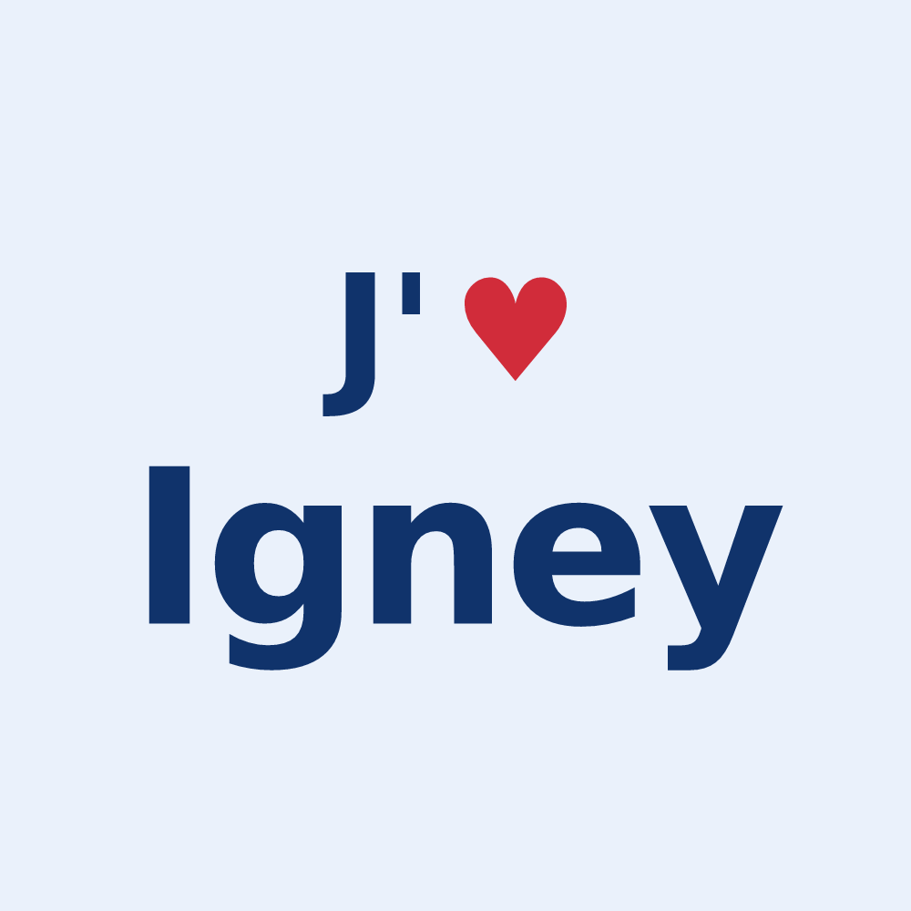 Sticker personnalisé Igney — design J'aime Igney