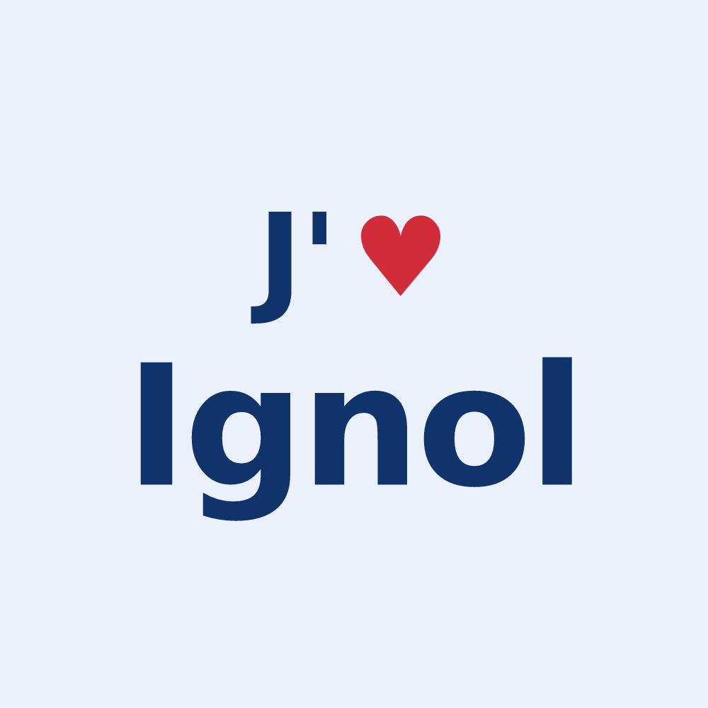 Sticker personnalisé Ignol — design J'aime Ignol