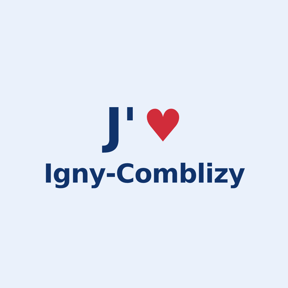 Sticker personnalisé Igny-Comblizy — design J'aime Igny-Comblizy