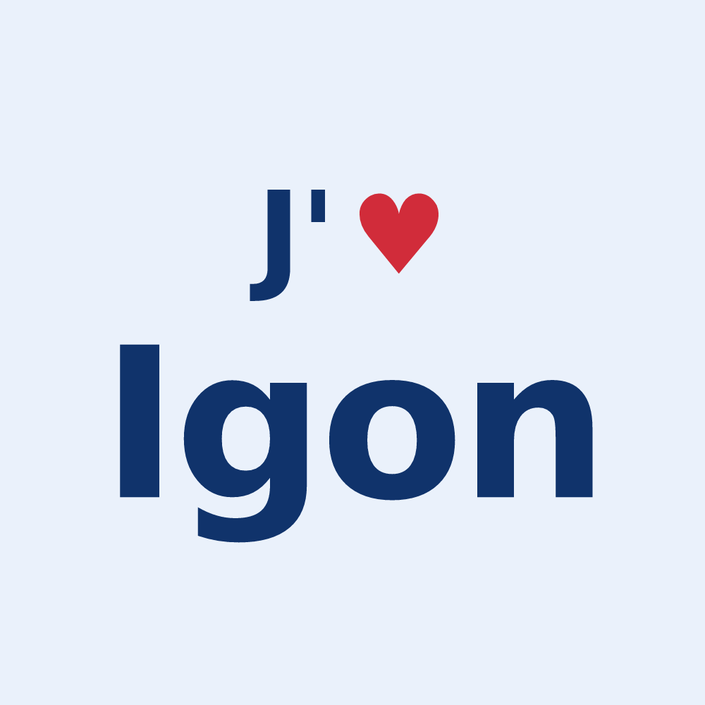 Sticker personnalisé Igon — design J'aime Igon