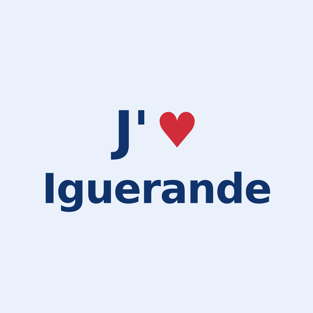 Sticker personnalisé Iguerande — design J'aime Iguerande
