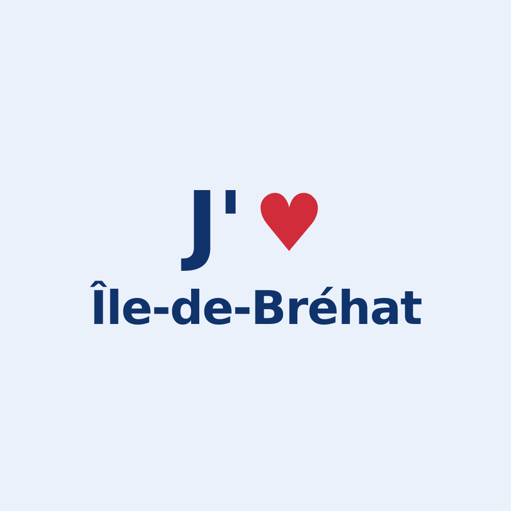 Sticker personnalisé Île-de-Bréhat — design « J'aime Île-de-Bréhat » imprimé sur le sticker
