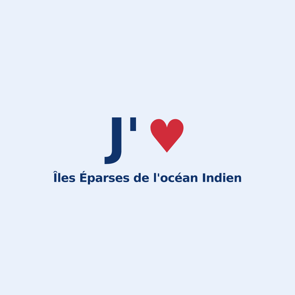 Sticker personnalisé Îles Éparses de l'océan Indien — design J'aime Îles Éparses de l'océan Indien