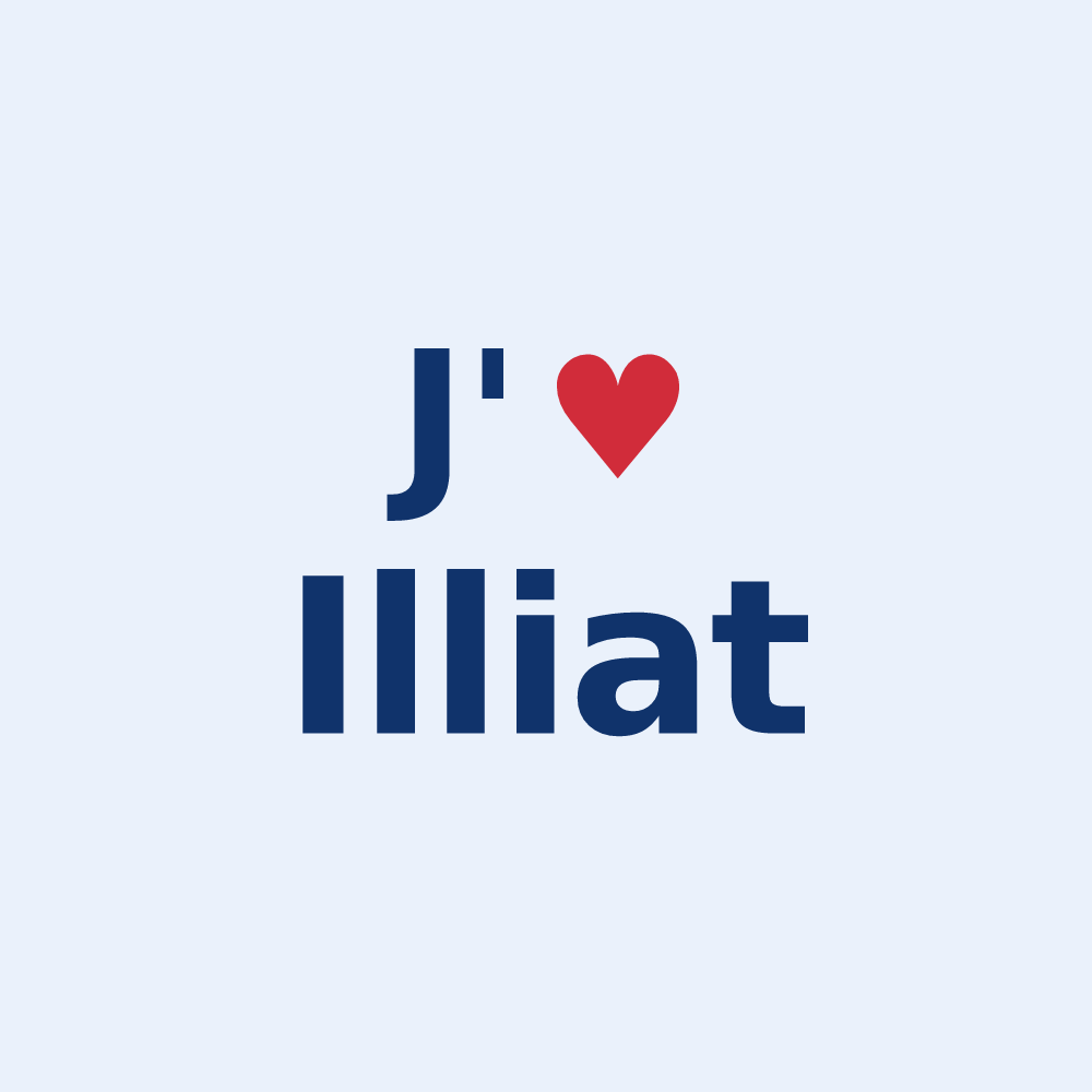 Sticker personnalisé Illiat — design J'aime Illiat