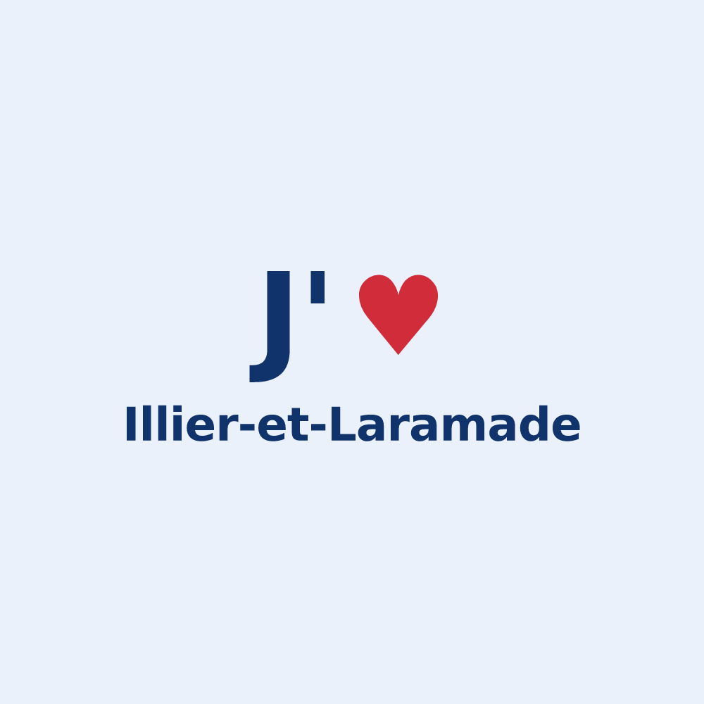 Sticker personnalisé Illier-et-Laramade — design J'aime Illier-et-Laramade