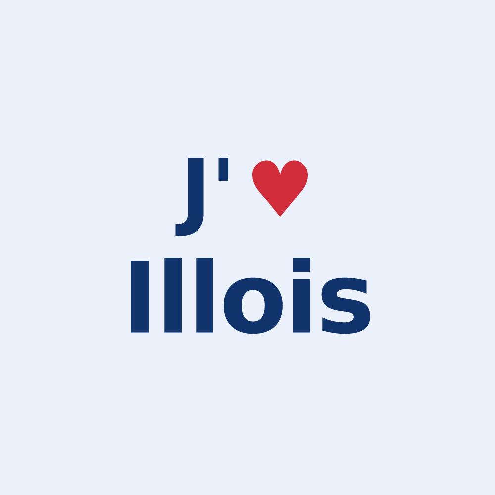Sticker personnalisé Illois — design « J'aime Illois » imprimé sur le sticker