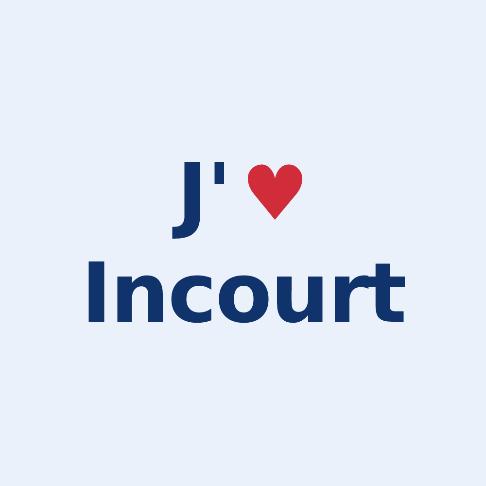 Sticker personnalisé Incourt — design J'aime Incourt