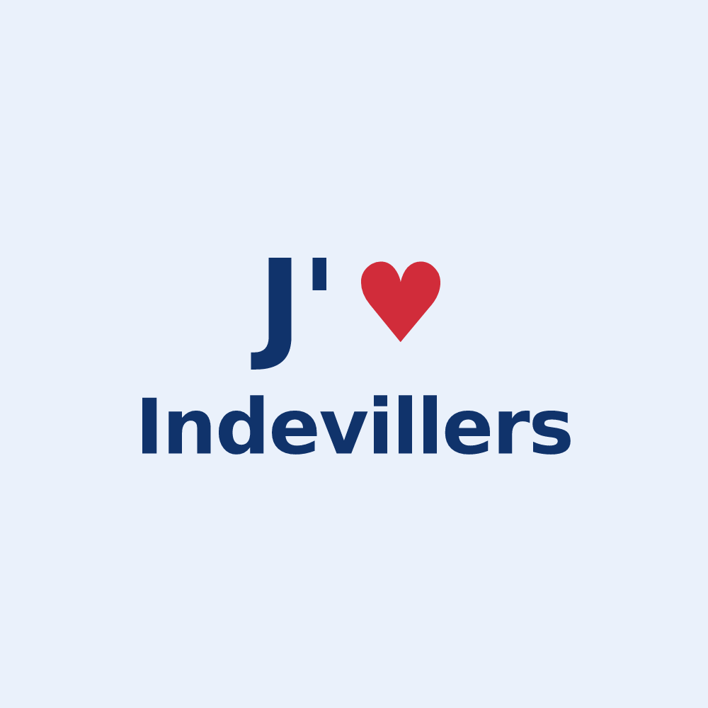 Sticker personnalisé Indevillers — design J'aime Indevillers