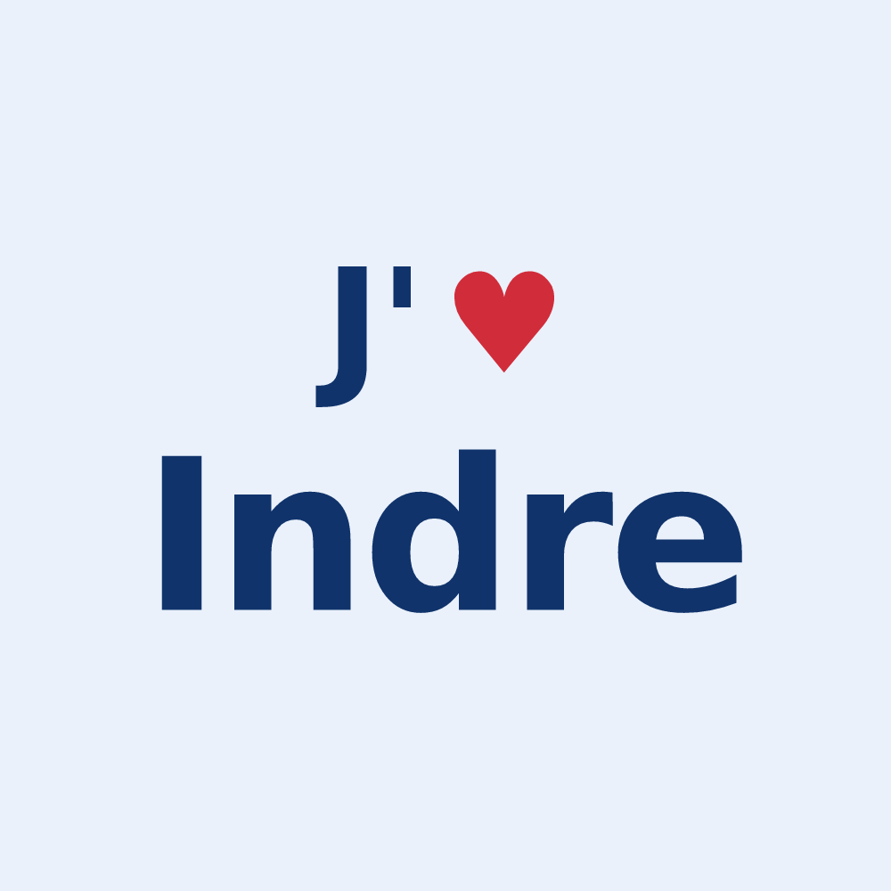 Sticker personnalisé Indre — design J'aime Indre