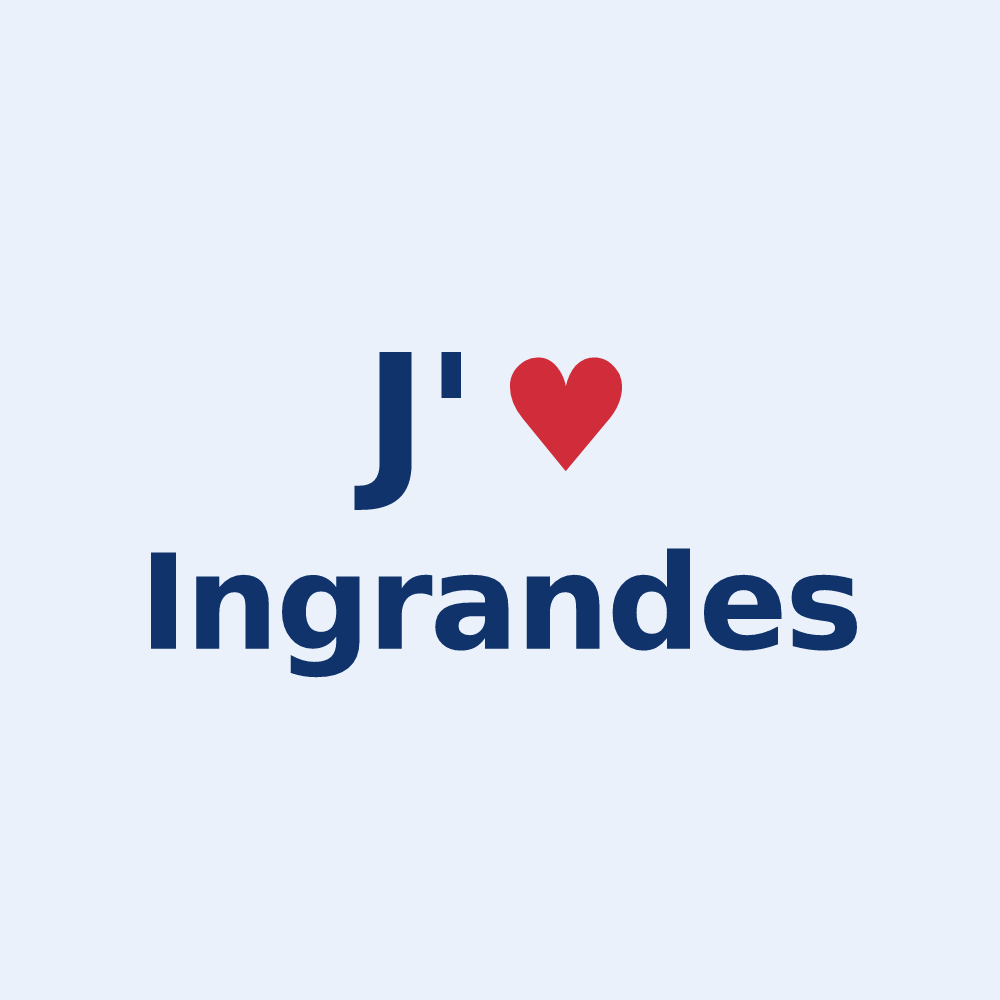 Sticker personnalisé Ingrandes — design J'aime Ingrandes