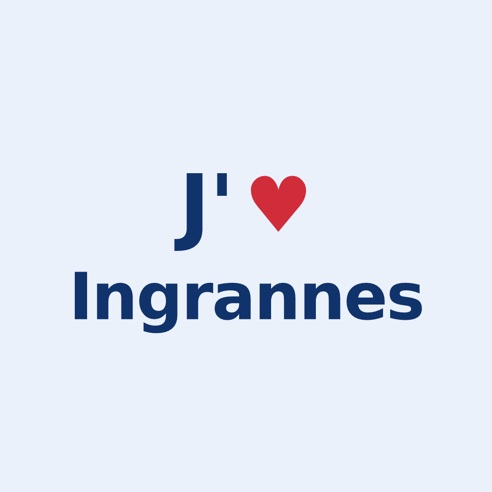 Sticker personnalisé Ingrannes — design J'aime Ingrannes