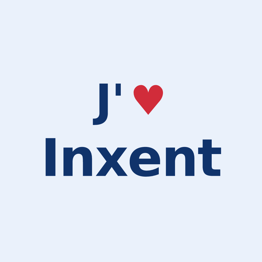 Sticker personnalisé Inxent — design J'aime Inxent