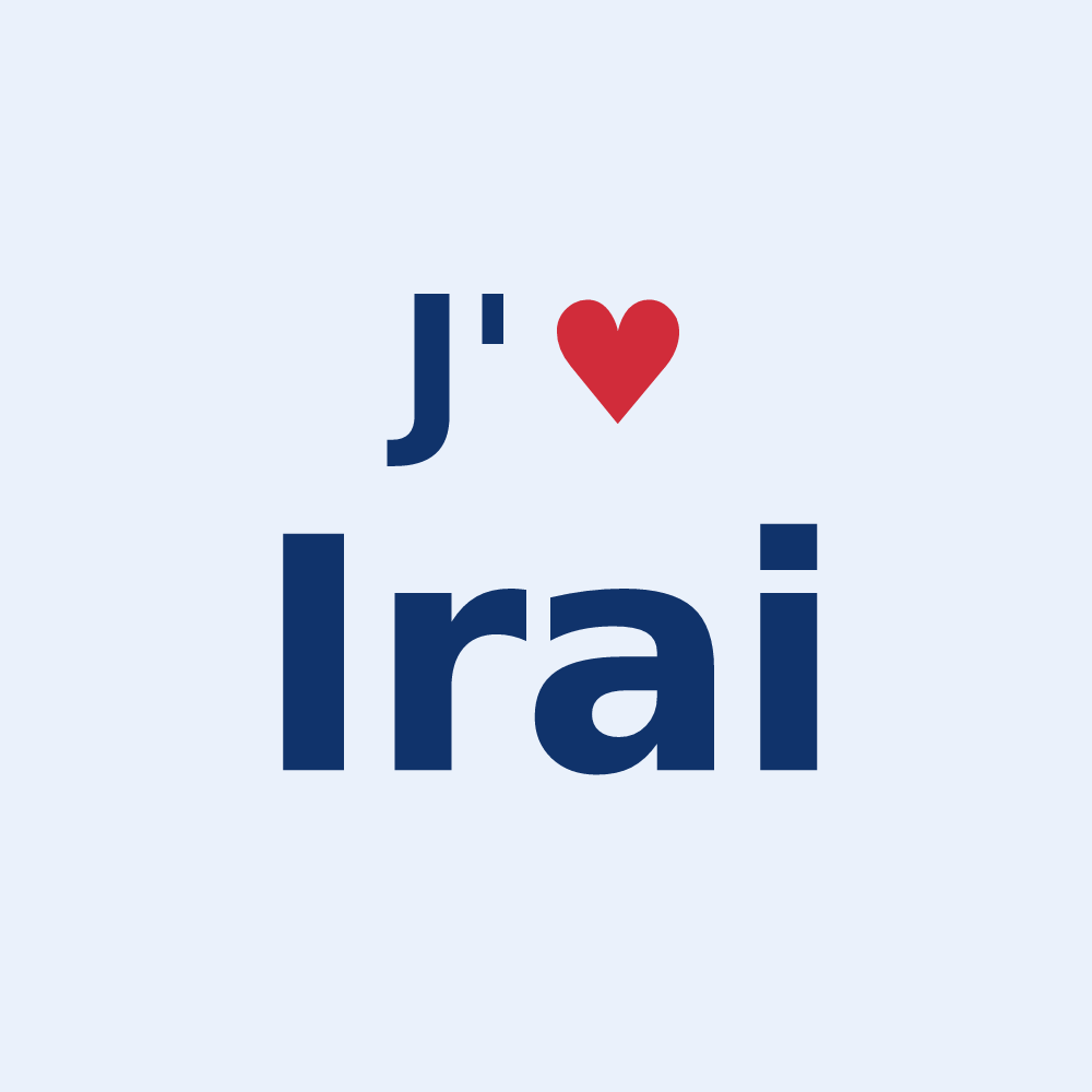 Sticker personnalisé Irai — design J'aime Irai