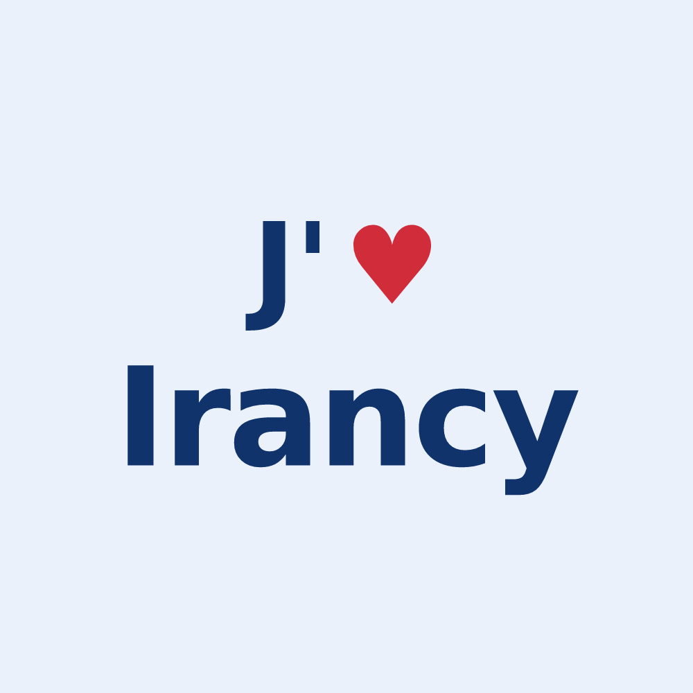 Sticker personnalisé Irancy — design J'aime Irancy
