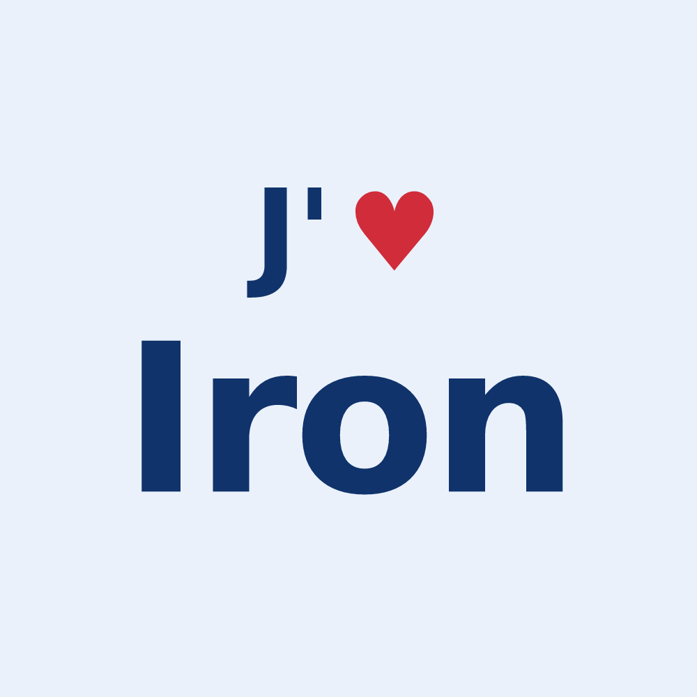 Sticker personnalisé Iron — design J'aime Iron