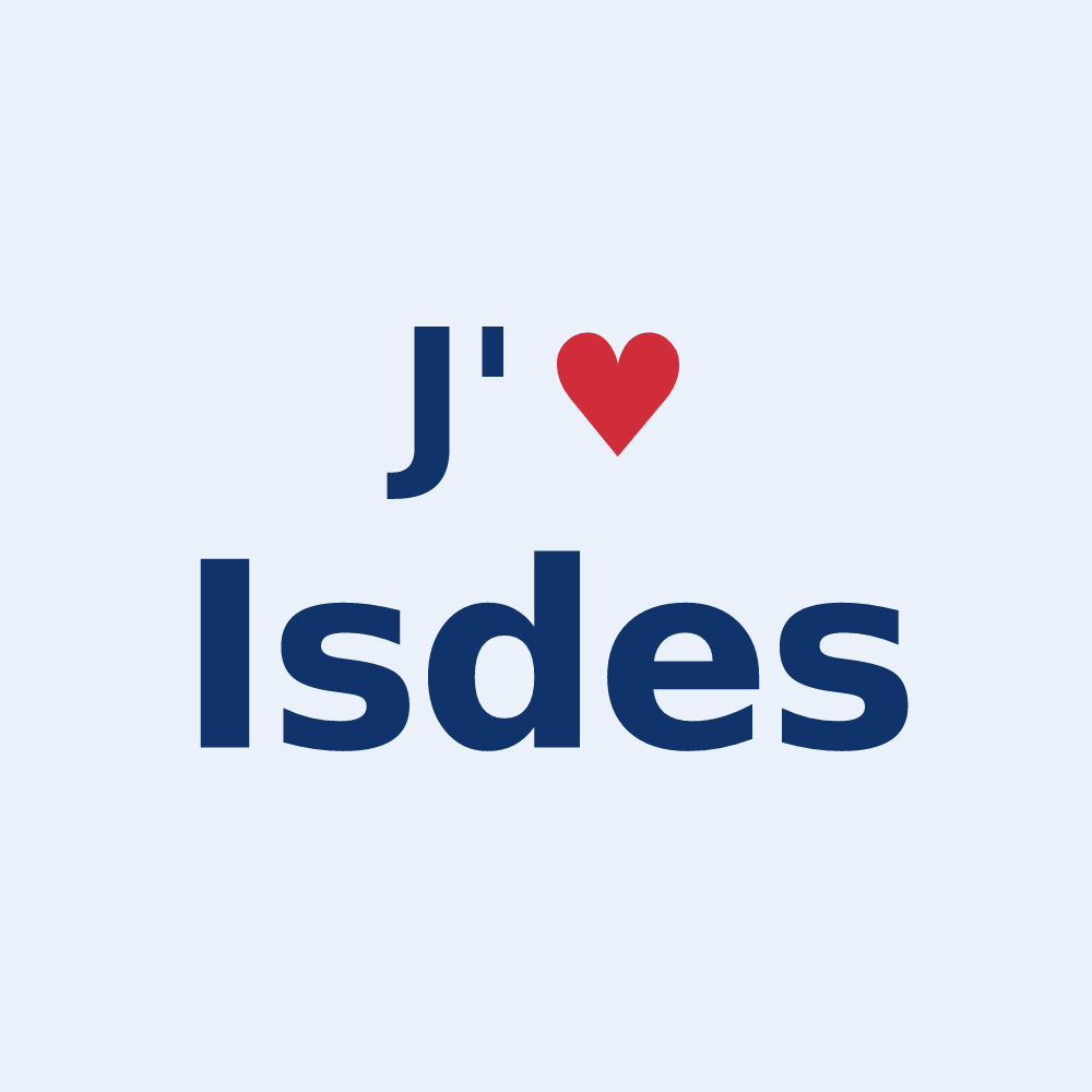 Sticker personnalisé Isdes — design J'aime Isdes