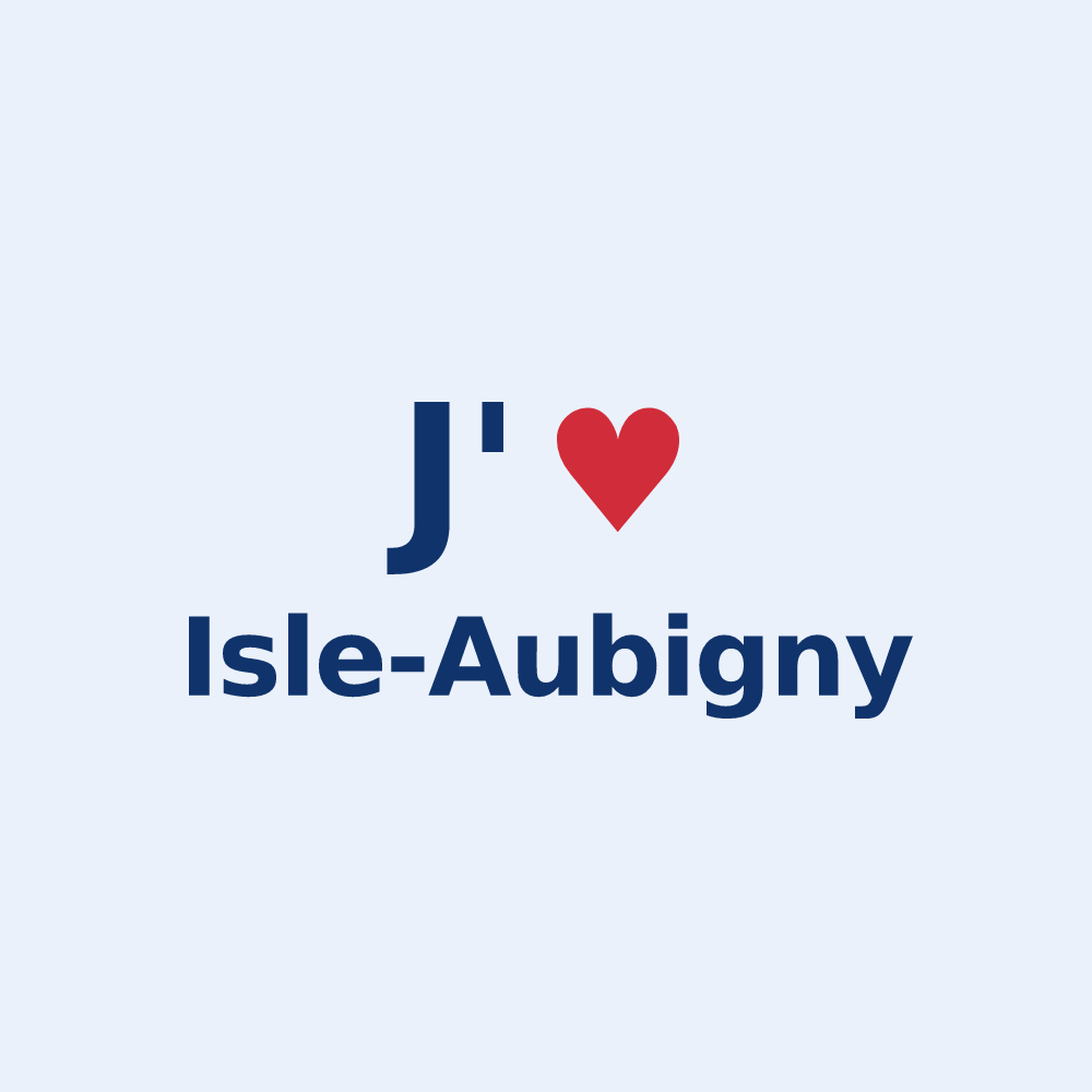 Sticker personnalisé Isle-Aubigny — design J'aime Isle-Aubigny